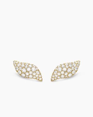 1FB4B623-E5DF-7ECA-F22C-300A4F960441.jpg Petite Pavé Flute Stud Earrings 18K Yellow Gold with Diamonds, 10.6mm