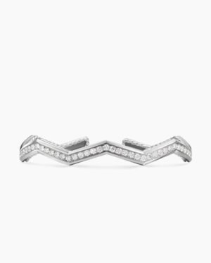 1FE2A524-C736-48B0-DB21-E4806E41830E.jpg Zig Zag Stax??Cuff Bracelet Sterling Silver with Diamonds, 5mm