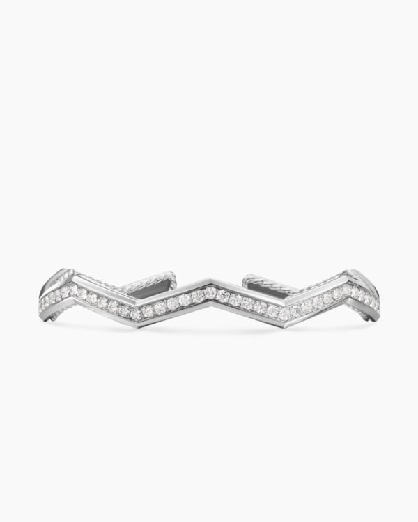 1FE2A524-C736-48B0-DB21-E4806E41830E.jpg Zig Zag Stax??Cuff Bracelet Sterling Silver with Diamonds, 5mm