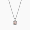 20DB3DD9-F959-0BC6-3072-7598A43C4F4F.jpg Petite Albion Pendant Necklace Sterling Silver with Morganite and Diamonds, 7mm