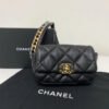 Chanel Lambskin Quilted Chanel 19 Waist Bag As1163 Black