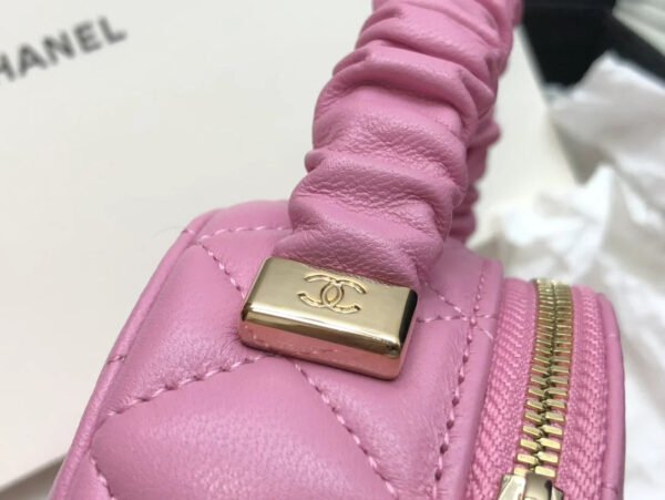 Chanel Vanity Case Shiny Gold Pink Bag For Women 9.5cm/3.7in
