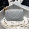 Chanel Flap Bag With CC Ball On Strap Grey For Women, Women&rsquo;s Handbags, Shoulder And Crossbody Bags 7.8in/20cm AS1787