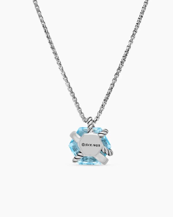 223A62ED-1DA7-9331-AC92-B5A18EC14D90.jpg Cable Wrap Necklace Sterling Silver with Blue Topaz and Diamonds, 12.5mm