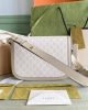 Gucci Horsebit 1955 Canvas Small Shoulder Bag White Beige