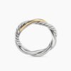 236BE0D0-C2F2-3441-9E48-607E494D8F85.jpg Petite Infinity Band Ring Sterling Silver with 14K Yellow Gold, 4mm