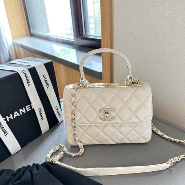 Flap Bag with Top Handle - Black