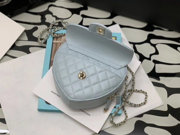 Chanel Mini Heart Bag Grey For Women 7in/18cm AS3191 B07958