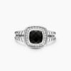 Petite Albion&reg; Ring Sterling Silver with Black Onyx and Diamonds - 6