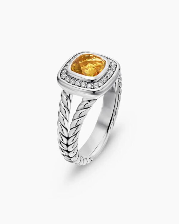 24F8E702-2514-B410-1CF1-107BF4D33850.jpg Petite Albion® Ring Sterling Silver with Citrine and Diamonds - 6