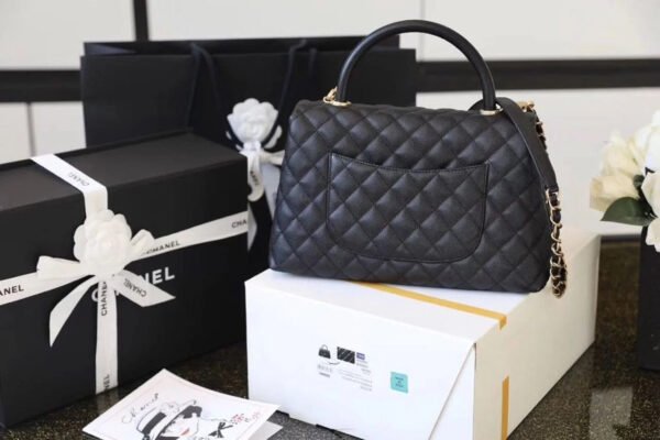 Chanel Large Flap Bag With Top Handle Black For Women, Womens Handbags, Shoulder And Crossbody Bags 11in/28cm A92991