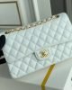 Chanel Classic Flap Handbag Gold Metal