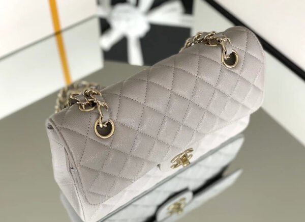 256601C9-2D1A-427A-AE03-9B375A6B474D.jpg Chanel Classic Handbag 26cm Grey For Women A01112