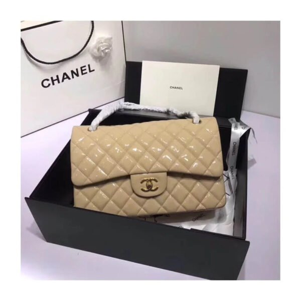 Chanel Pantent Leather 30Cm Class-Flap Bag A1113