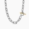 26979FEE-C11C-1942-53F1-C7BBF17629D5.jpg DY Madison® Toggle Chain Necklace Sterling Silver with 18K Yellow Gold, 11mm