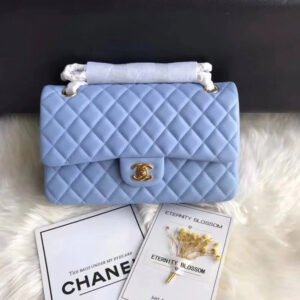 Chanel 1112 Blue Medium Size 2.55 Lambskin Leather Flap Bag