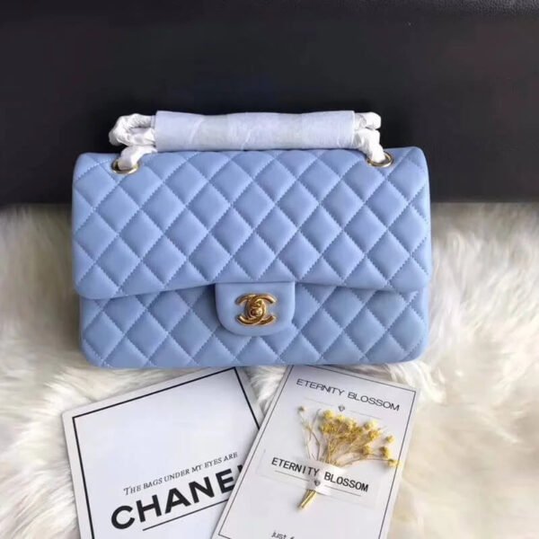Chanel 1112 Blue Medium Size 2.55 Lambskin Leather Flap Bag