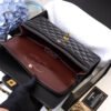 Chanel 1112 Black Medium Size 2.55 Lambskin Leather Flap Bag