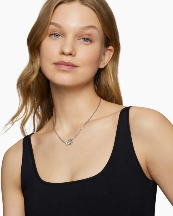 Belmont&reg; Curb Link Necklace Sterling Silver with Diamonds, 20mm