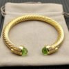 28352492-FCC1-07F9-43D9-84826D2609A4.jpg 7mm Cable Bracelet with Peridot & Diamond Accents