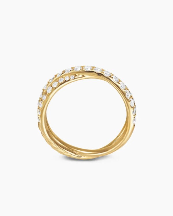 Pav&eacute; Crossover Ring 18K Yellow Gold with Diamonds, 6mm - 6