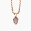 2858BB5E-6935-73F7-A816-4D136A8FD3EE.jpg Skull Amulet Full Pavé Purple Sapphires and 18K Rose Gold, 14mm