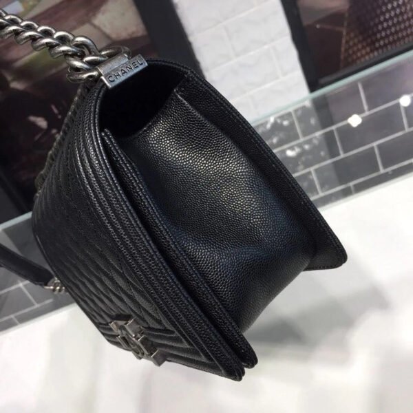 Chanel Boy Handbag Silver Hardware Black For Women, Women&rsquo;s Handbags, Shoulder And Crossbody Bags 9.8in/25cm A67086