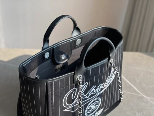 2910CD91-73DB-75D7-6D36-5A1913370159.jpg CHANEL Deauville 2wayTote Bag Black A66941 Cotton Leather