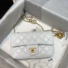 Chanel Flap Bag With CC Ball On Strap White For Women, Women&rsquo;s Handbags, Shoulder And Crossbody Bags 7.8in/20cm AS1787