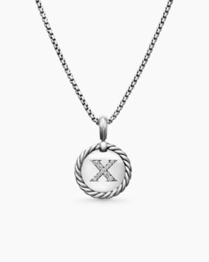 2A158D28-AEAB-EBF3-A002-1898B45AF37D.jpg Initial Charm Necklace Sterling Silver with Diamond X