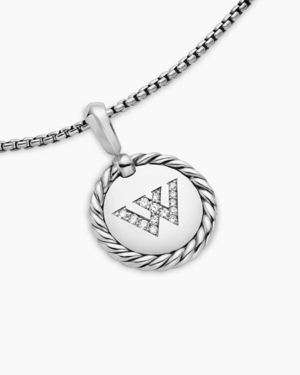 2A1F4674-6CA9-C4AB-51DD-801F695FCC44.jpg Initial Charm Necklace Sterling Silver with Diamond W