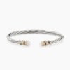 Helena Bracelet Sterling Silver with 18K Yellow Gold, Pearls and Diamonds, 4mm
