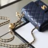 Chanel Mini Flap Bag With CC Ball On Strap Navy Blue For Women, Women&rsquo;s Handbags, Shoulder And Crossbody Bags 6.7in/17cm AS1786