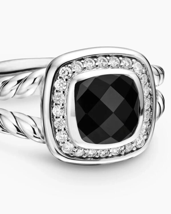Petite Albion&reg; Ring Sterling Silver with Black Onyx and Diamonds - 6