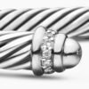 Classic Cable Bracelet Sterling Silver with Diamonds, 5mm