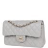 Small Classic Double Flap Grey Caviar Light Gold Hardware