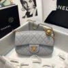 Chanel Flap Bag With CC Ball On Strap Grey For Women, Women&rsquo;s Handbags, Shoulder And Crossbody Bags 7.8in/20cm AS1787