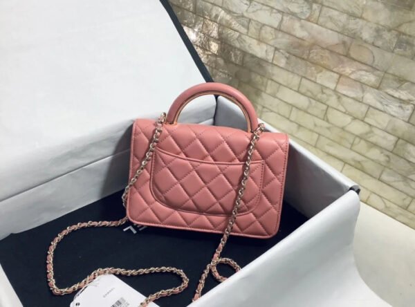 Chanel Hand-Held Oblique Cross Bag Pink For Women, Women&rsquo;s Bags 6.7in/19cm