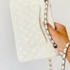 Chanel Small Classic Handbag White For Women, Women&rsquo;s Bags 9.1in/23cm