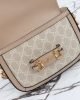 Gucci Horsebit 1955 Canvas Mini Shoulder Bag White Beige