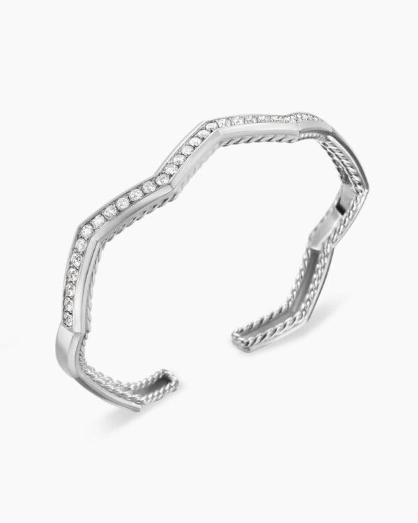 2F3A97C4-DFDB-30B7-0C1D-79FFA47A85C9.jpg Zig Zag Stax??Cuff Bracelet Sterling Silver with Diamonds, 5mm