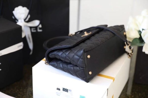 Chanel Large Flap Bag With Top Handle Black For Women, Womens Handbags, Shoulder And Crossbody Bags 11in/28cm A92991