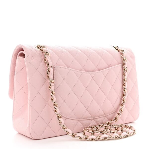 2FD3AC02-D5CE-7BD1-E104-7140C878913E.jpg Caviar Quilted Medium Double Flap Light Pink