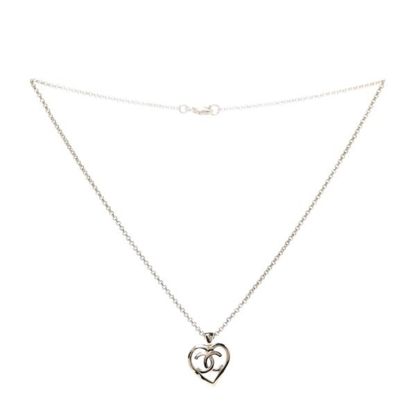 Double C Heart Chain Pendant Necklace Gold
