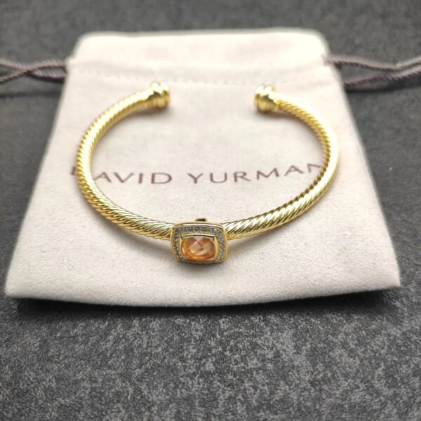 Cable Classics Bracelet with Champagne and Diamonds 18K Yellow Gold 4mm