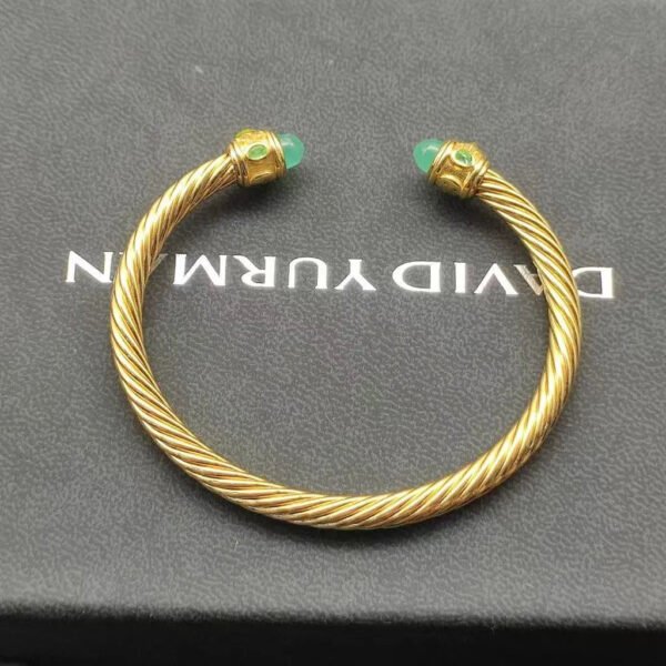 Renaissance&reg; Classic Cable Bracelet Sterling gold with 14K Yellow Gold, Peridot and Lapis, 5mm