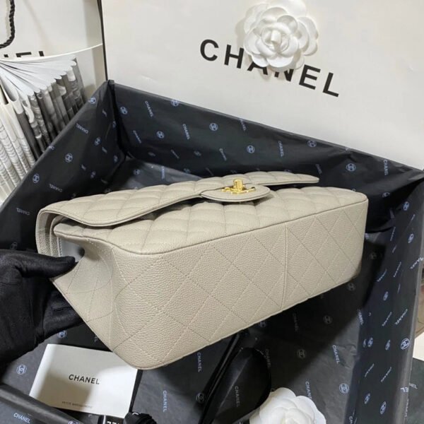 Chanel Large Classic Handbag Gold Hardware Grey For Women, Women&rsquo;s Handbags, Shoulder Bags 11.8in/30cm