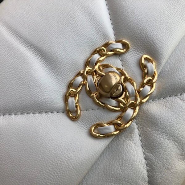 Chanel 19 HandBag White For Women 10.1in/26cm AS1160