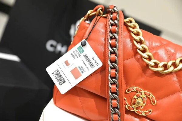 Chanel 19 Handbag 26cm Orange For Women AS1160