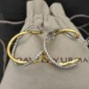 32C90BA0-0F14-9A0E-16DE-3C3A24CF8CC1.jpg Crossover Hoop Earrings Sterling Silver with 18K Yellow Gold 33.7mm - Gold